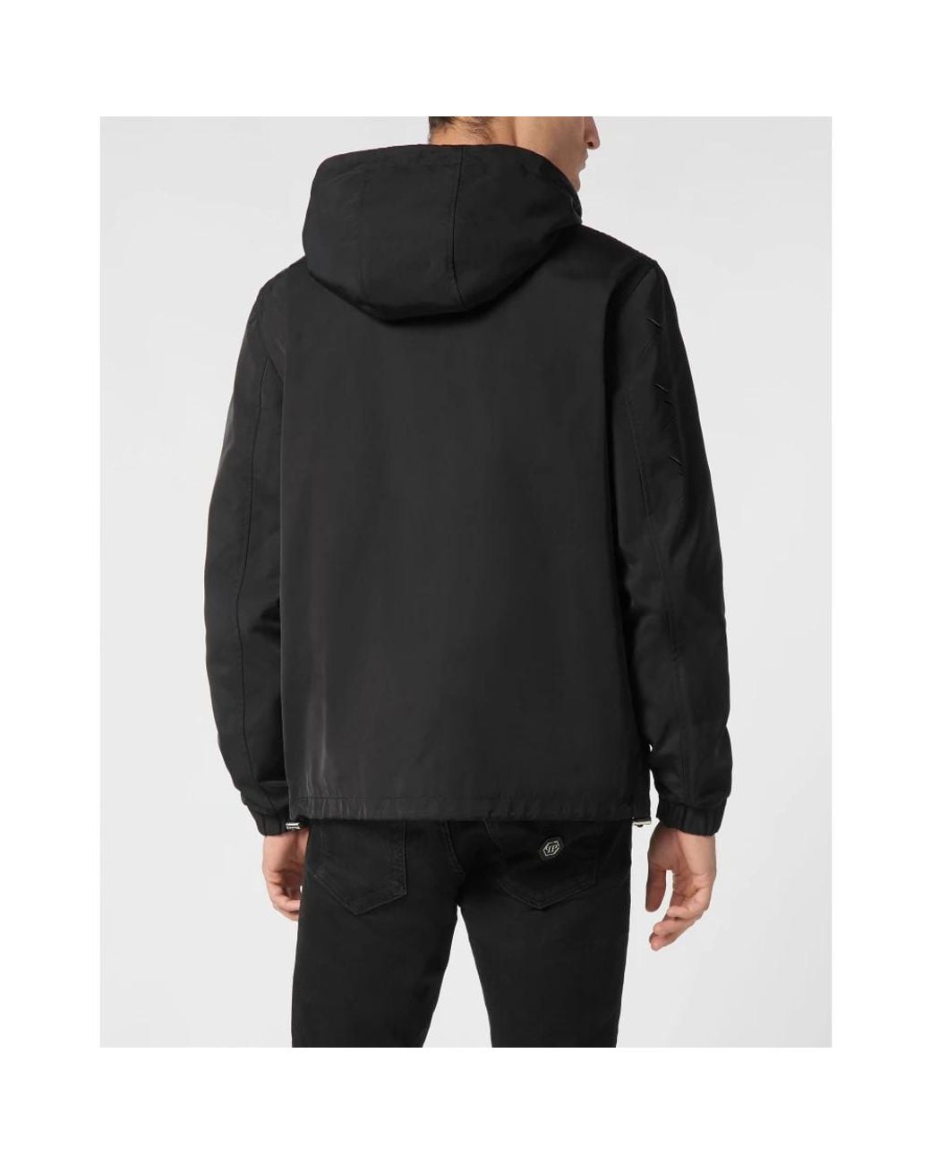 Philipp Plein Black Leather Jackets for men