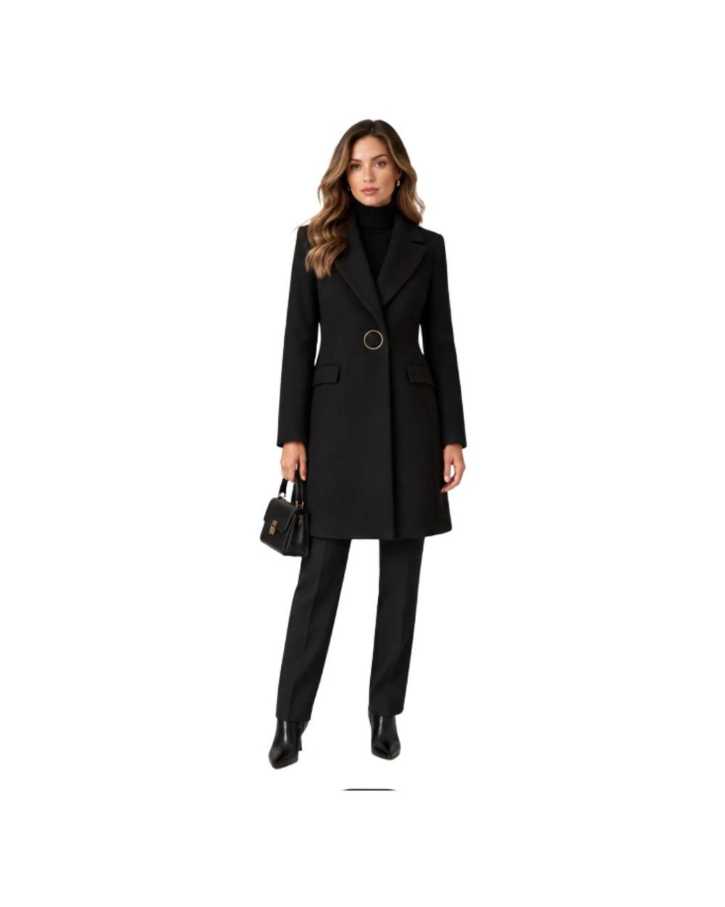 Fracomina Black Single-Breasted Coats