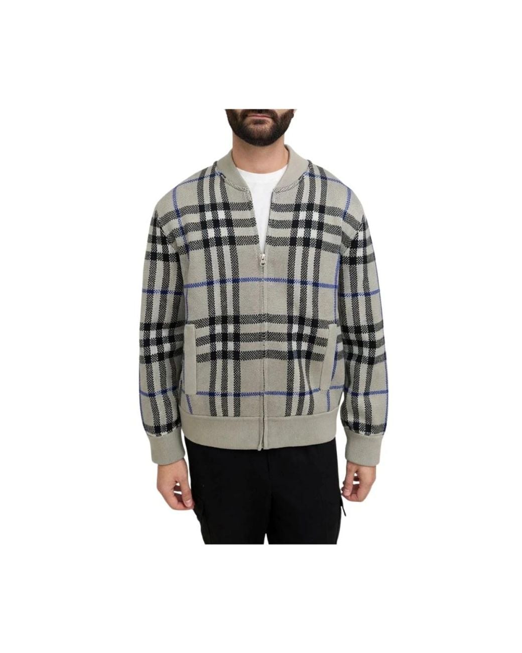 Burberry Gray Bomber Jackets for men