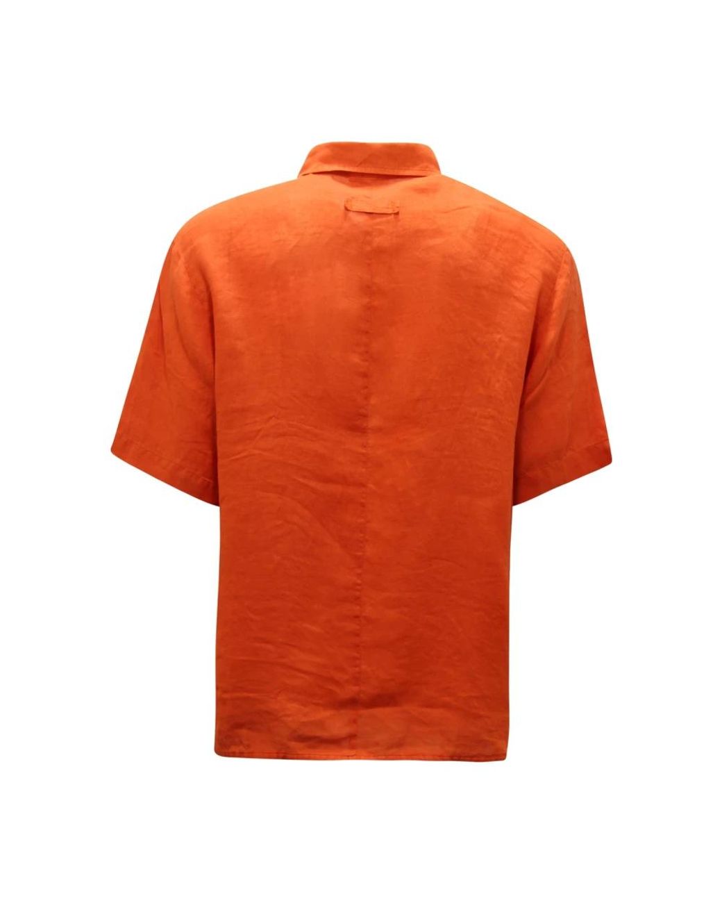 Paolo Pecora Orange Short Sleeve Shirts for men