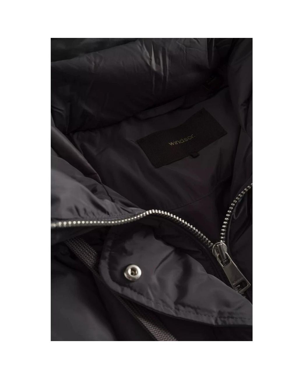 Windsor. Jassen ,Bruin ,Gewatteerde Jas Met Capuchon in het Black