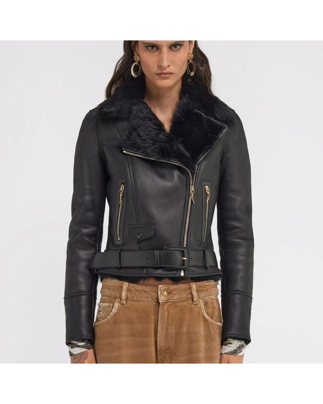 Roberto Cavalli Black Leather Jackets