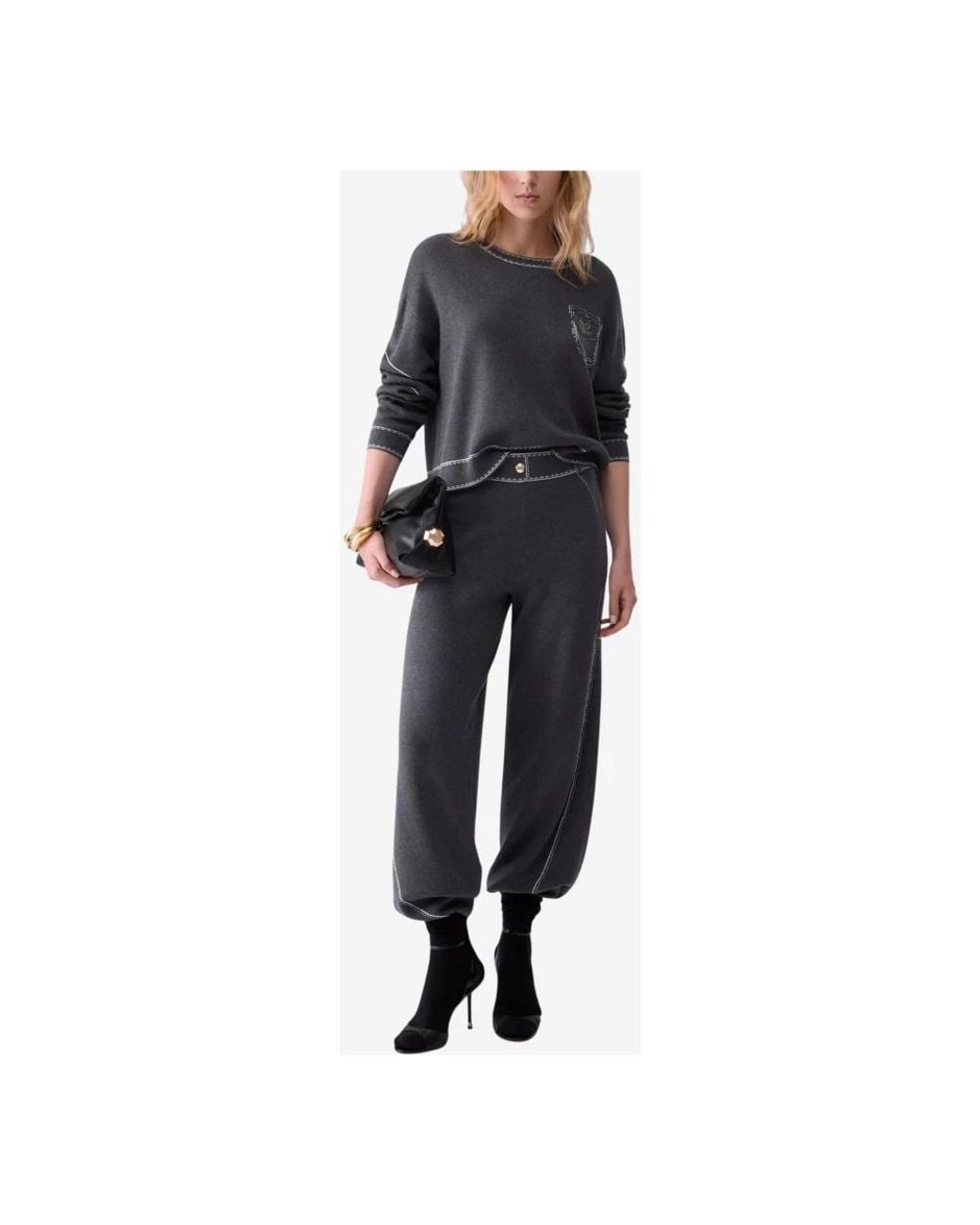 Liu Jo Gray Wide Trousers