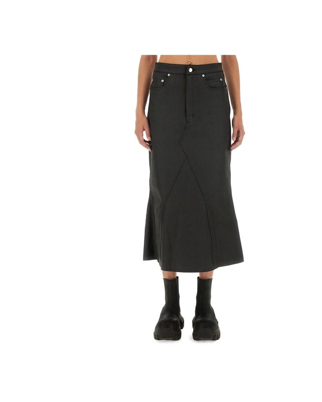 Rick Owens Black Midi Skirts