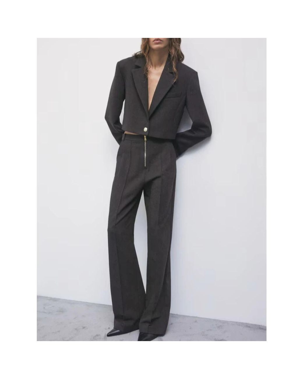 Patrizia Pepe Gray Wide Trousers