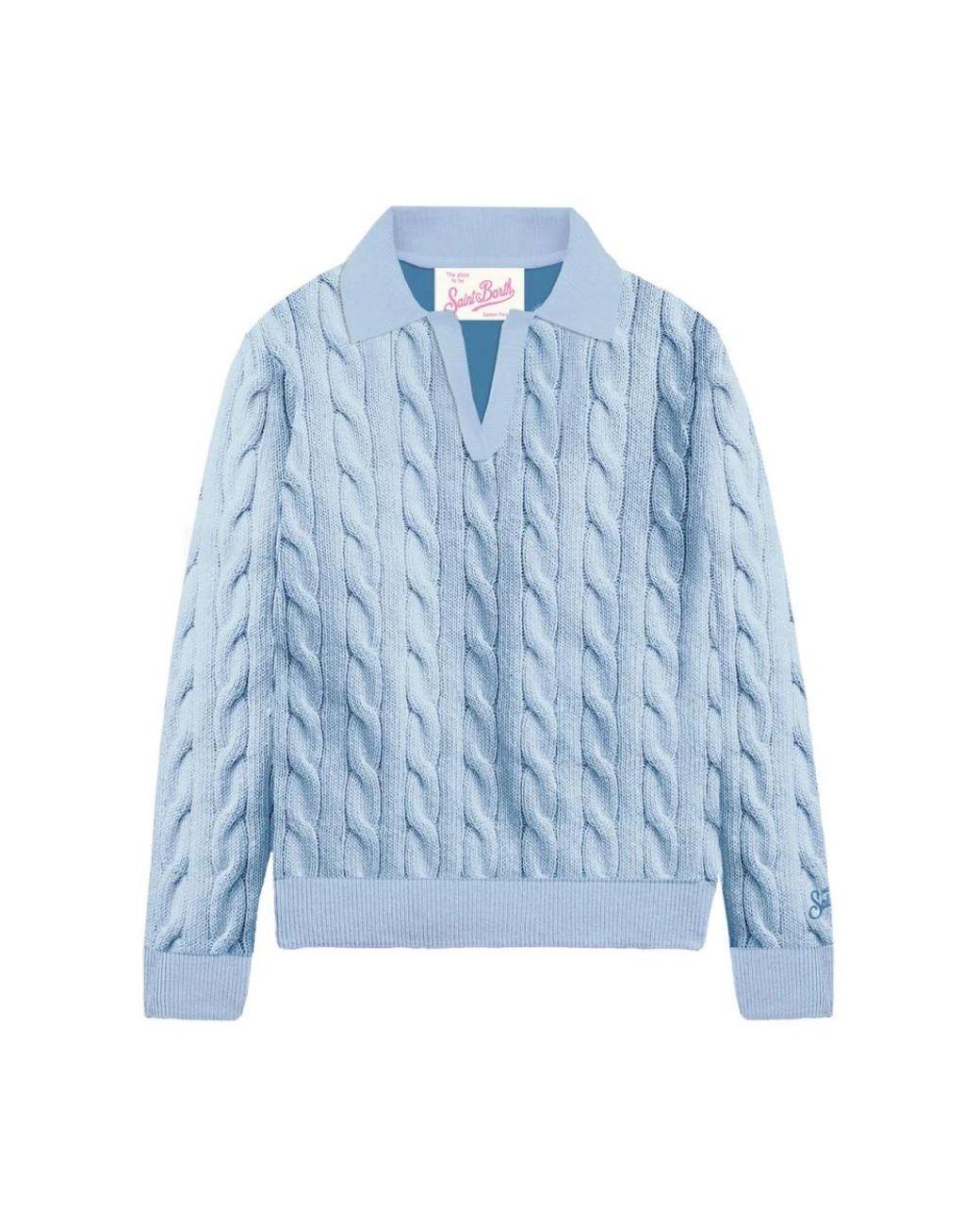 Mc2 Saint Barth Blue V-Neck Knitwear for men