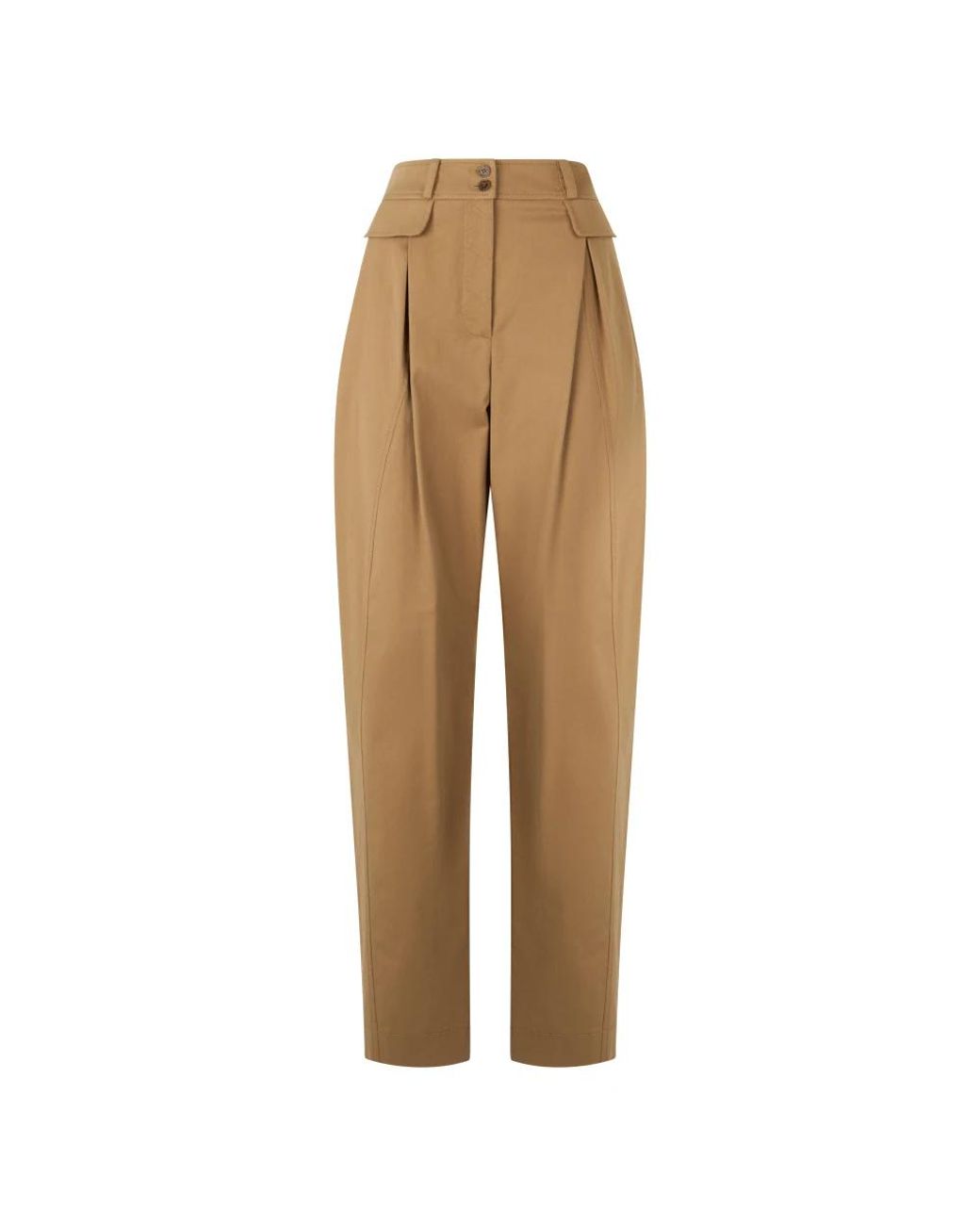 Alberta Ferretti Natural Tapered Trousers