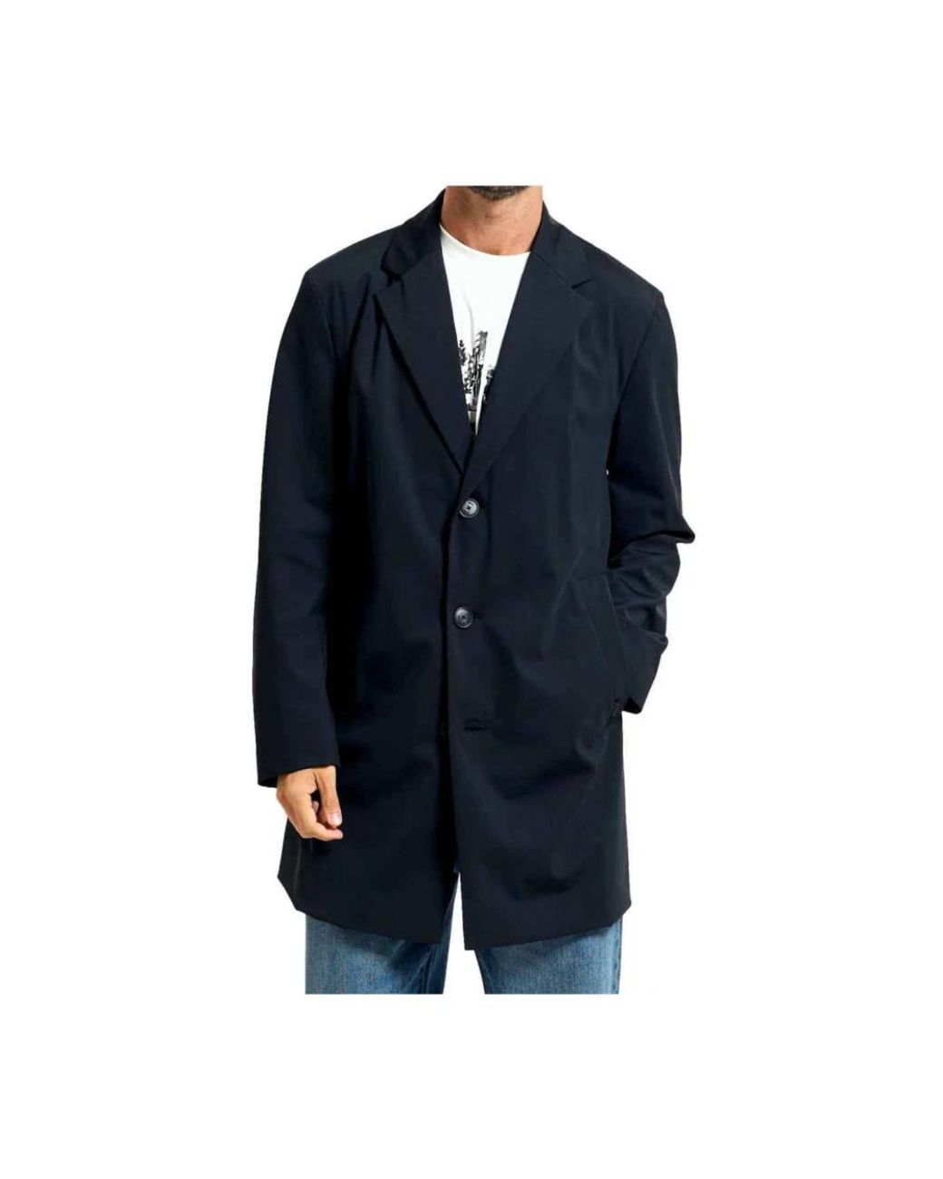 Boss Blue Single-Breasted Coats for men