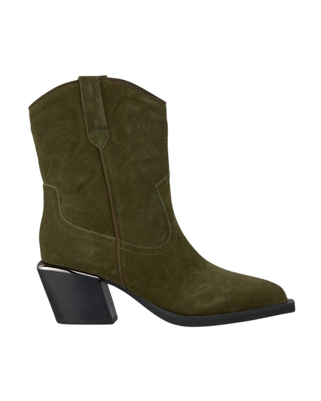 Alma En Pena. Green Cowboy & Biker Boots