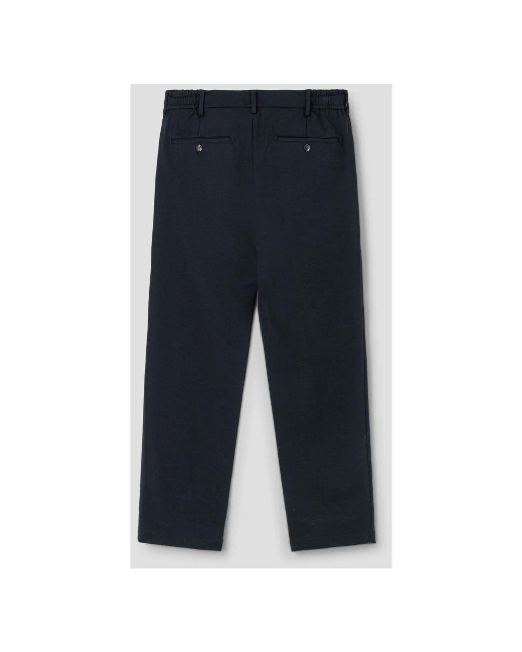 White Sand Blue Straight Trousers for men