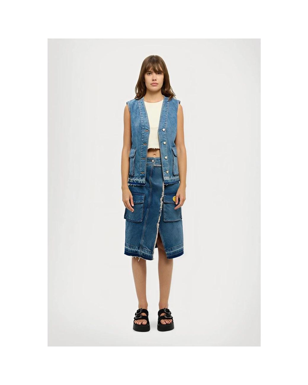 Moschino Blue Denim Skirts