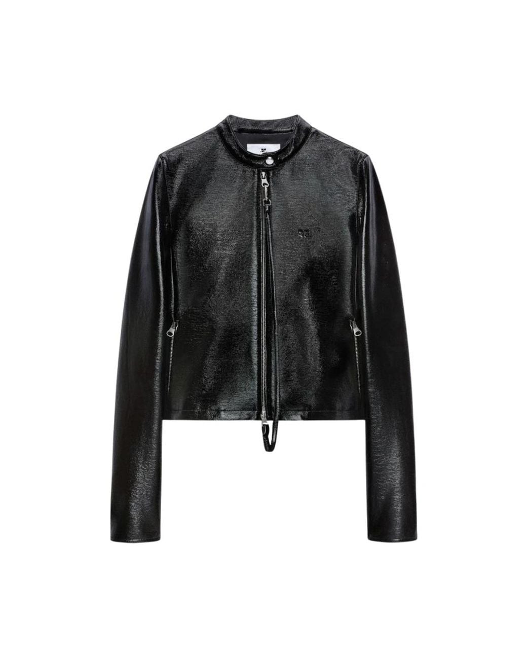 Courreges Black Leather Jackets