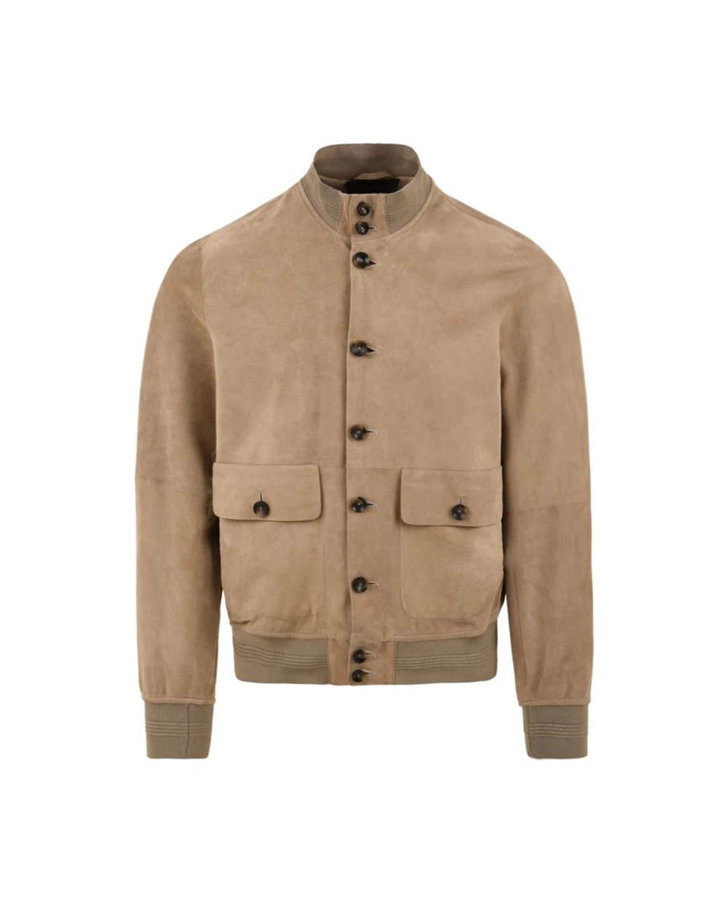 The Jack Leathers Jassen ,Bruin ,Witte Leren Jas Riverside Seamless in het Natural voor heren