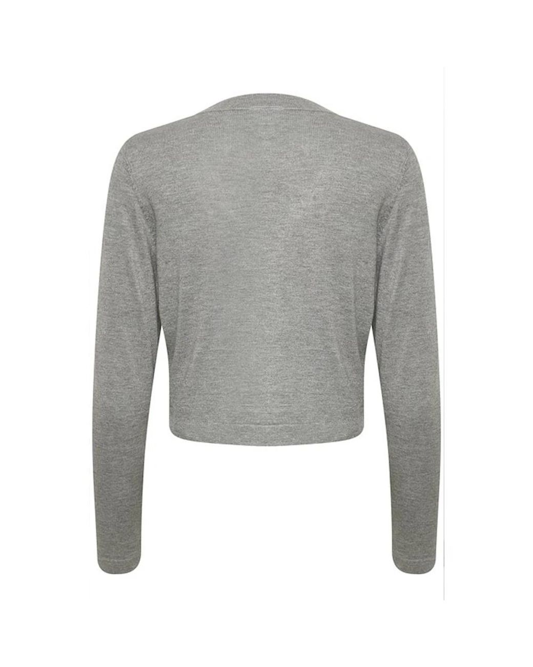 Kaffe Truien & Vesten ,Grijs ,Grijs Melange Gebreide Bolero in het Gray