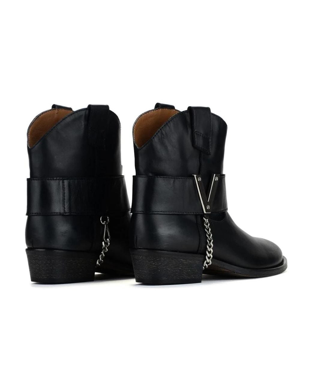 Via Roma 15 Black Cowboy & Biker Boots