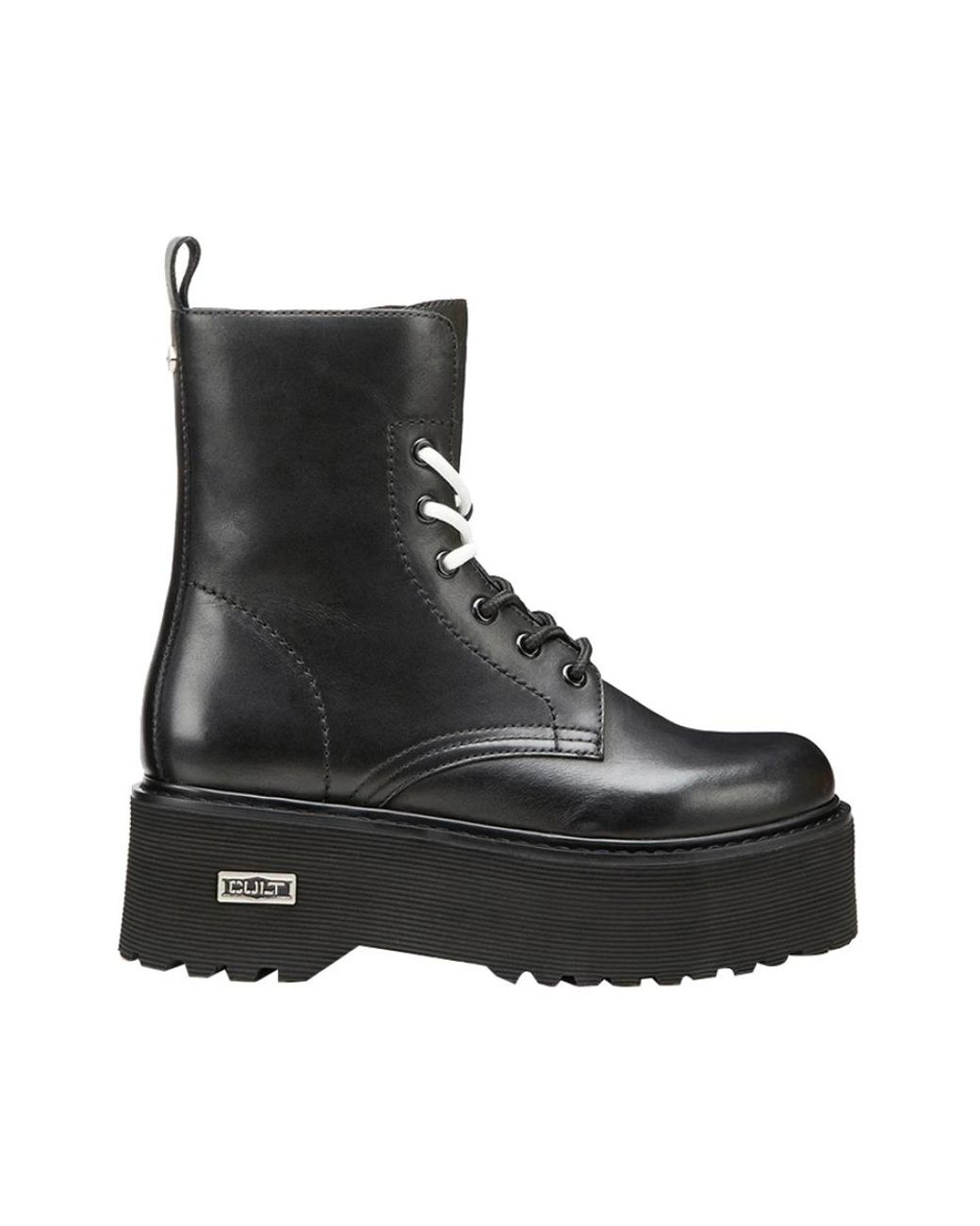 Cult Black Lace-Up Boots