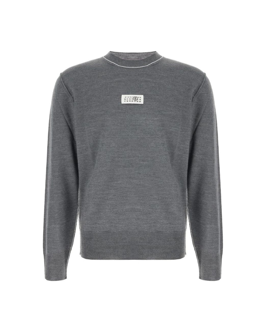 MM6 by Maison Margiela Gray Round-Neck Knitwear for men