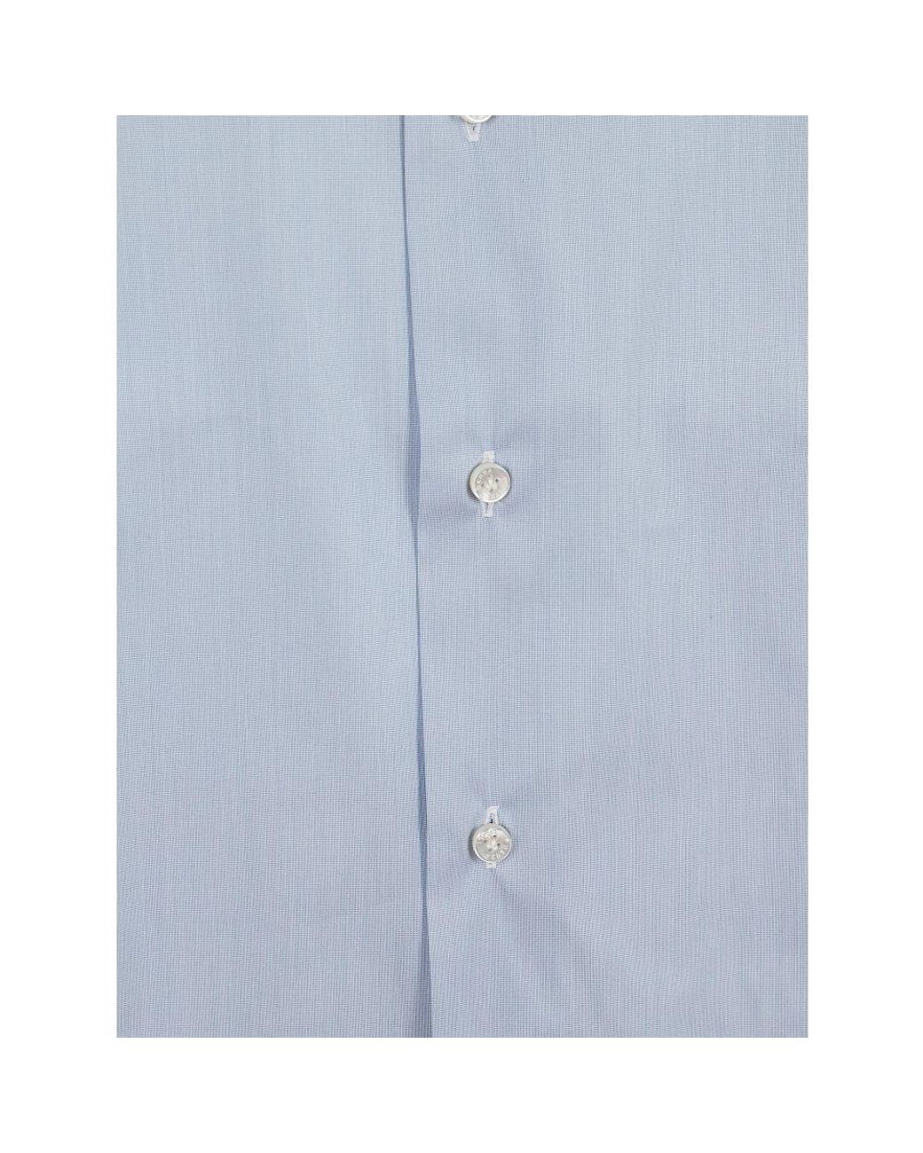 Barba Napoli Blue Formal Shirts for men