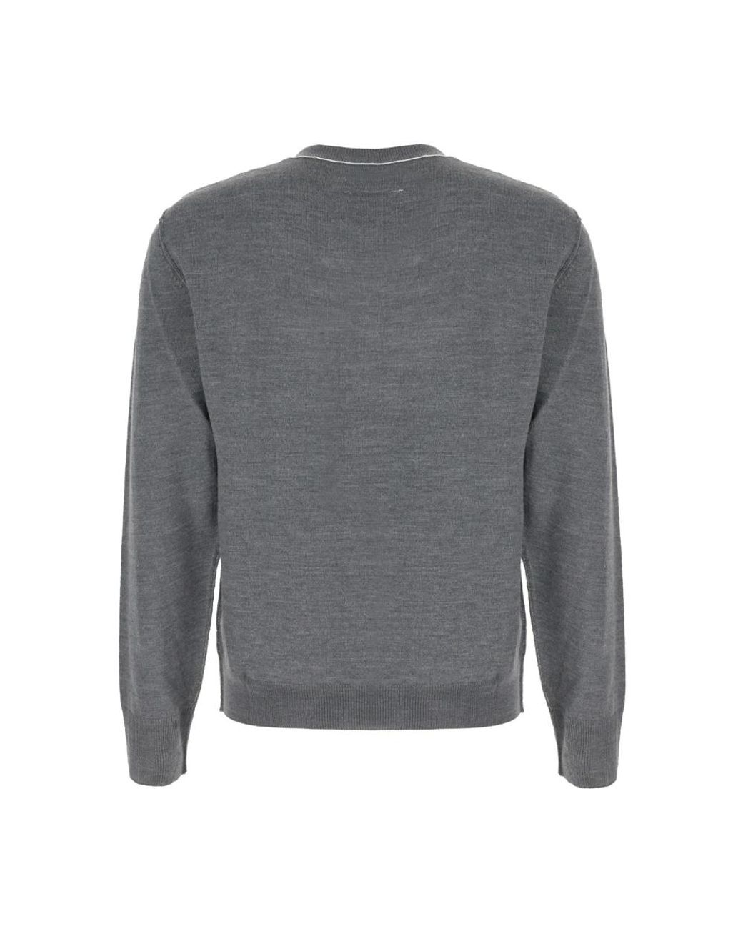 MM6 by Maison Margiela Gray Round-Neck Knitwear for men