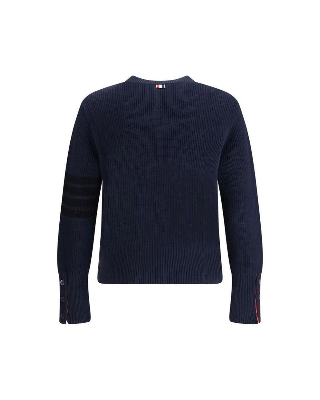 Thom Browne Baumwoll-Sweatshirt Mit Gerippten Abschlüssen in Blue für Herren