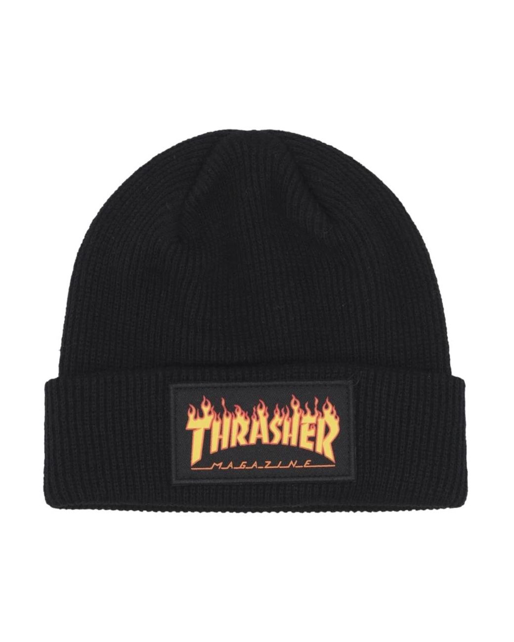 Thrasher Flame Patch Beanie Hat in het Black voor heren