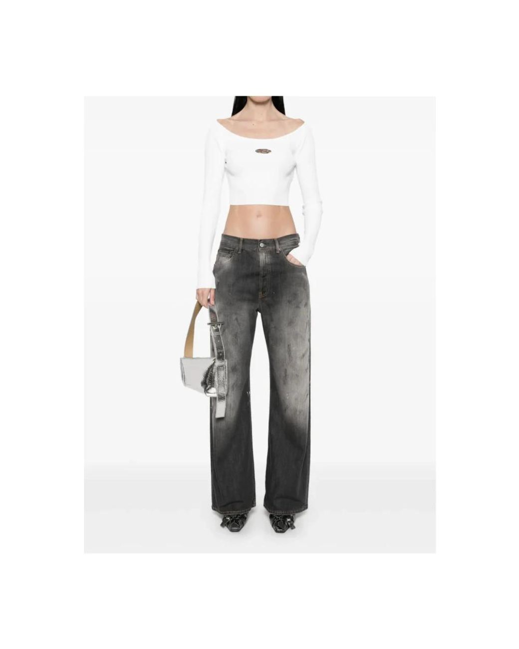 DIESEL White Long Sleeve T-Shirts