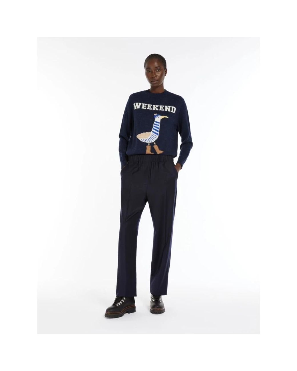 Weekend by Maxmara Blue Straight Trousers