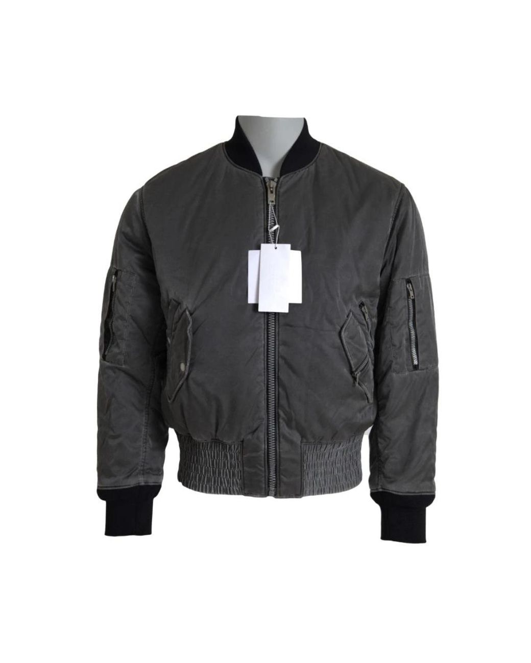 MM6 by Maison Margiela Gray Bomber Jackets for men