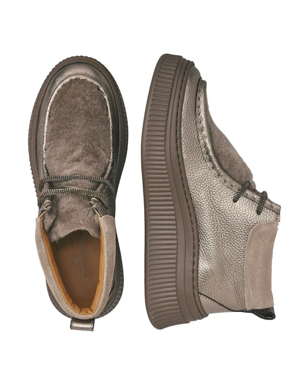 Voile Blanche Brown Lace-Up Boots