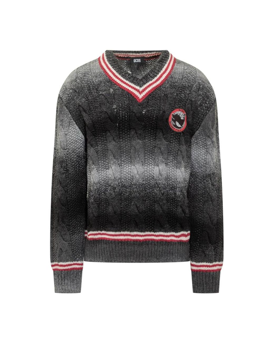 Gcds Black V-Neck Knitwear for men