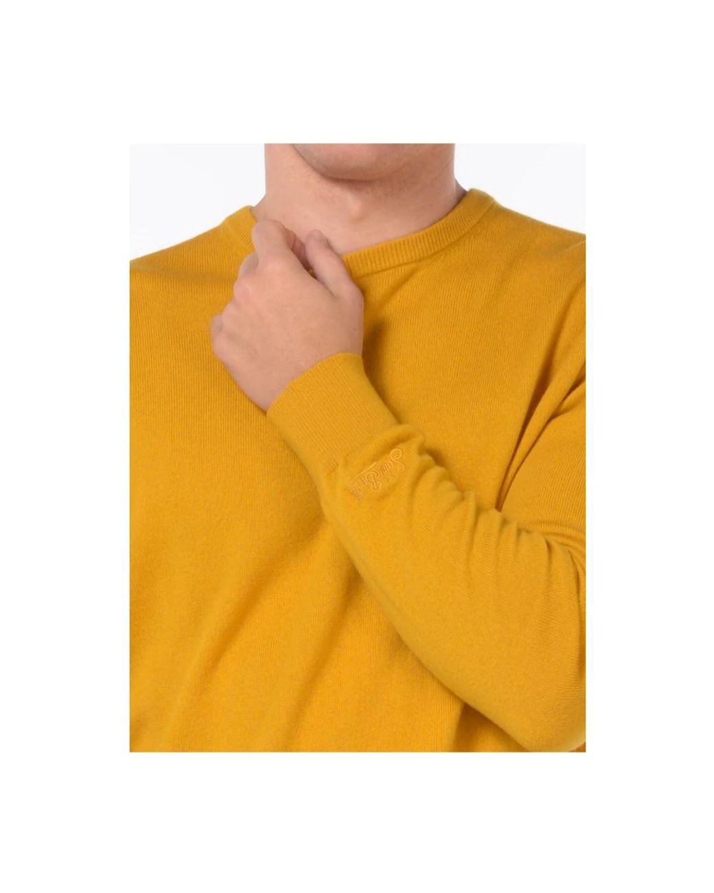 Mc2 Saint Barth Yellow Round-Neck Knitwear for men