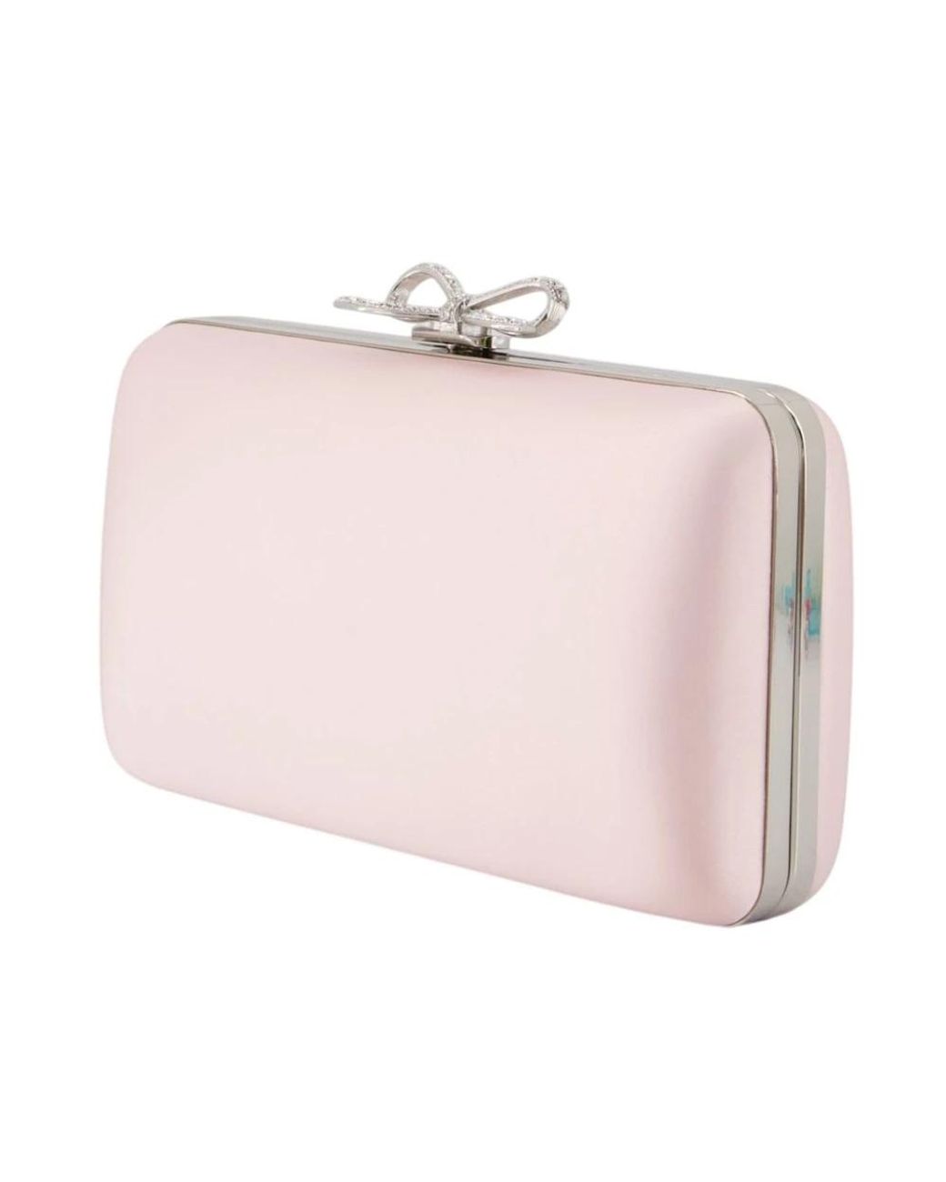 Self-Portrait Pink Satin Clutch Bag