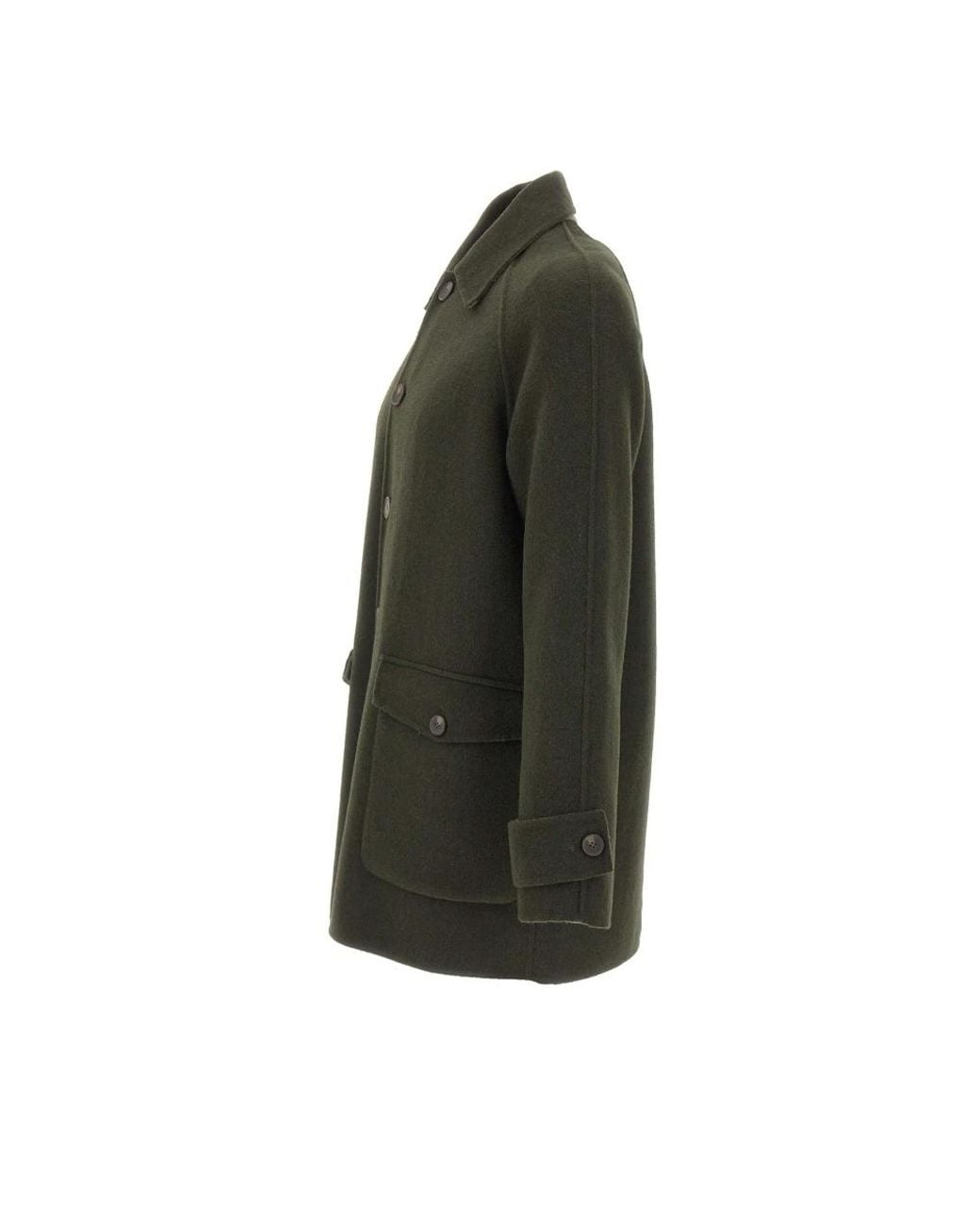 Alpha Studio Green Single-Breasted Coats for men
