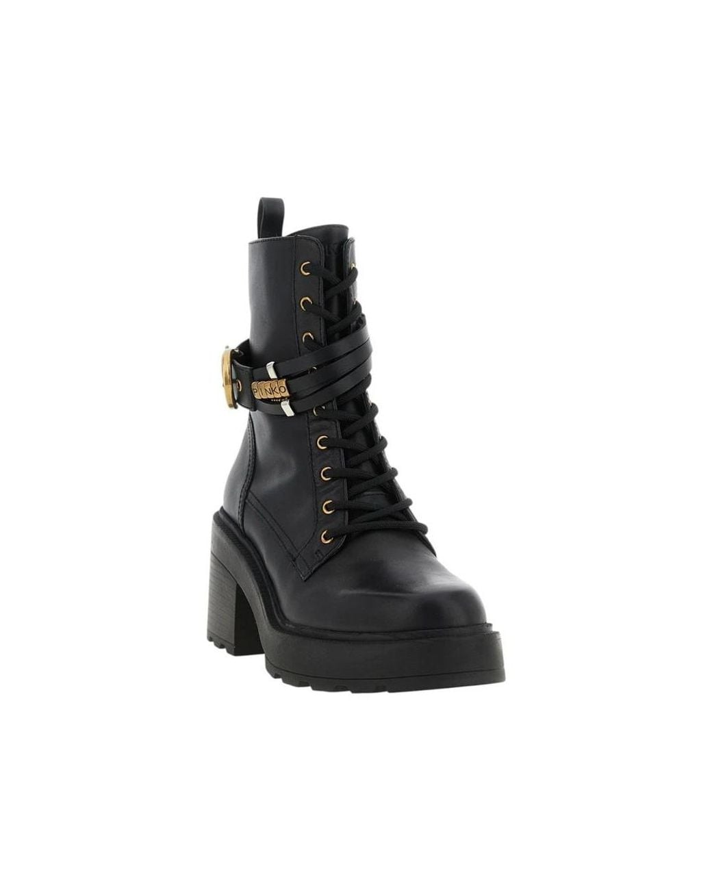 Pinko Black Lace-Up Boots