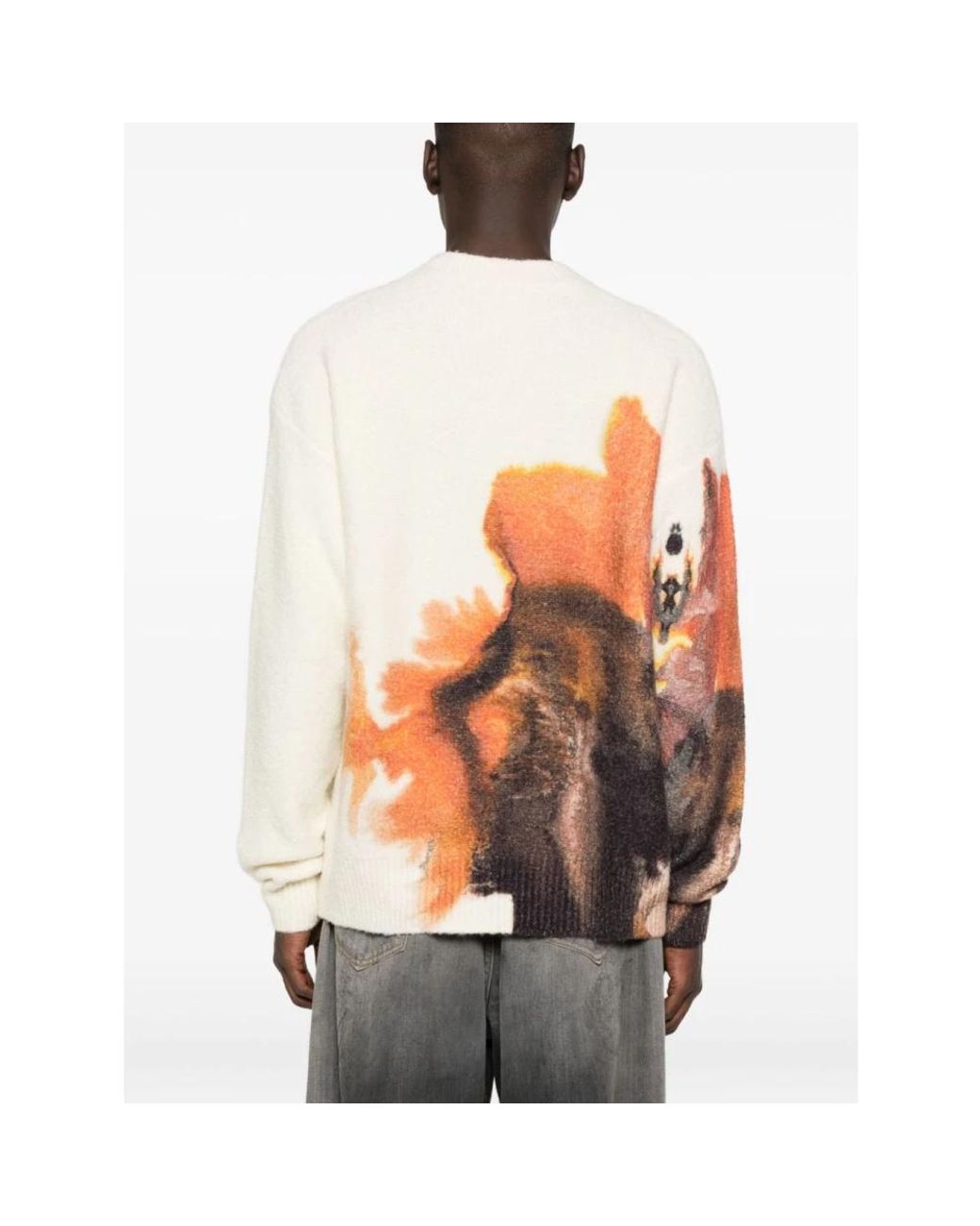 Y-3 Orange Round-Neck Knitwear for men