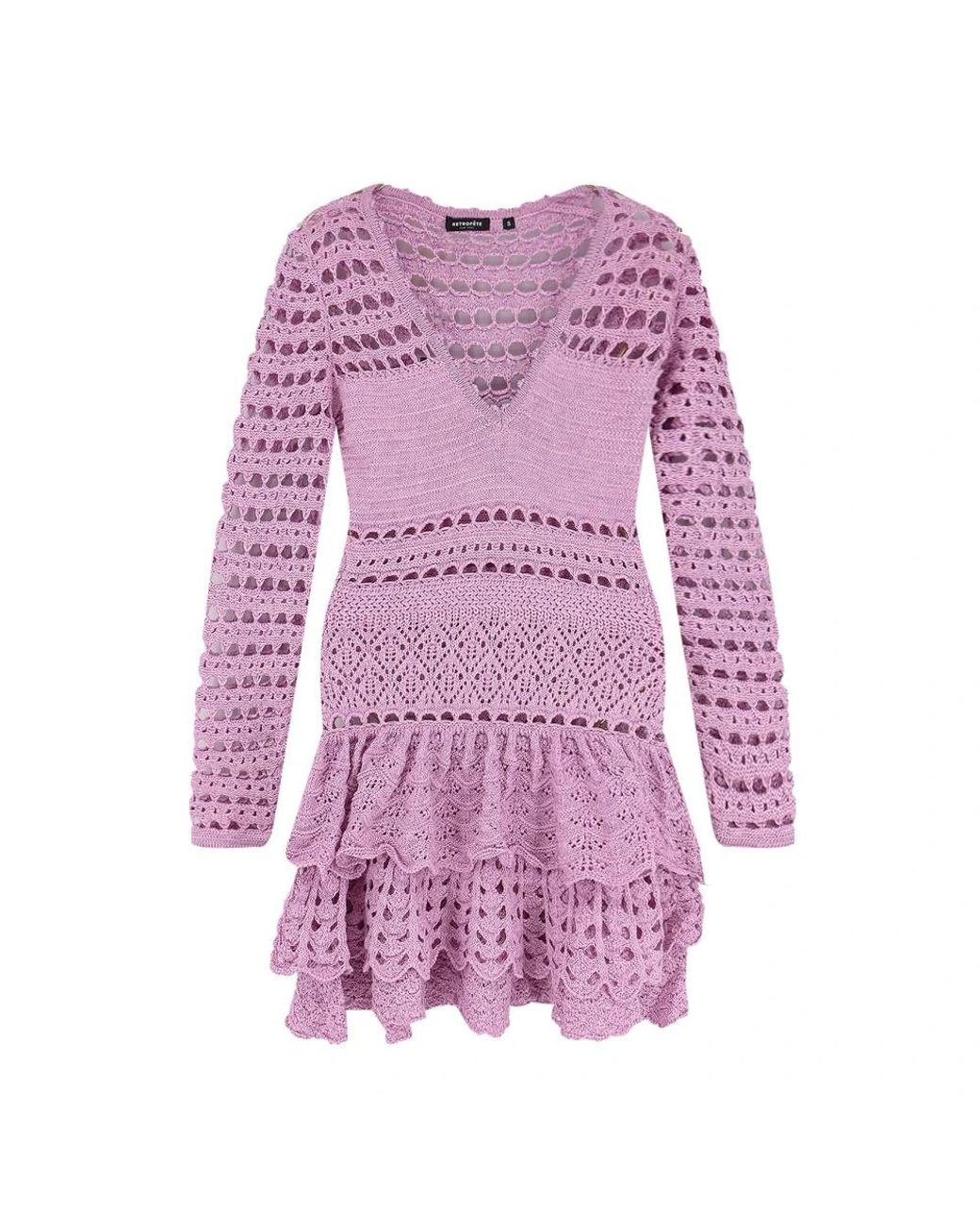 retroféte Lujan Mini Jurk in het Pink