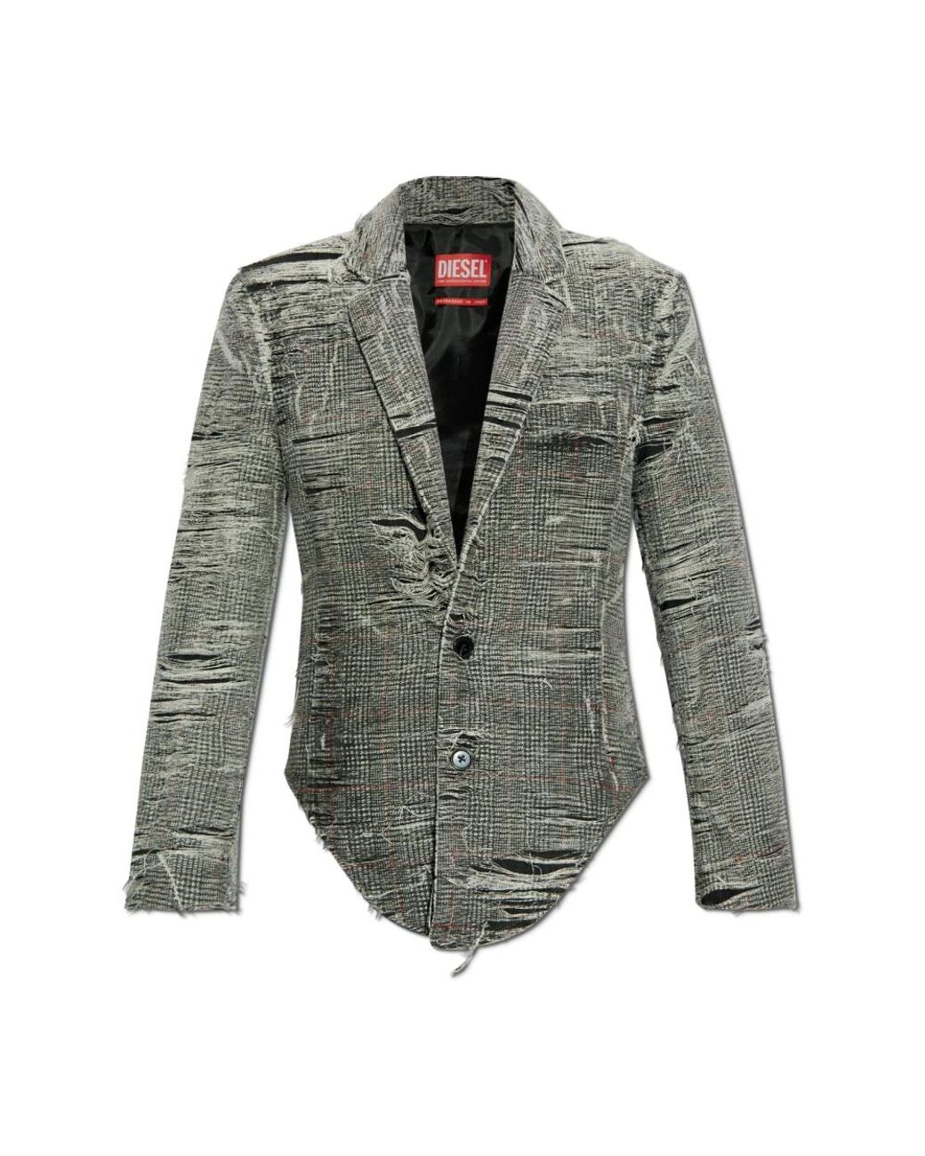 DIESEL Jassen ,Grijs ,Katoen Distressed Blazer in het Gray