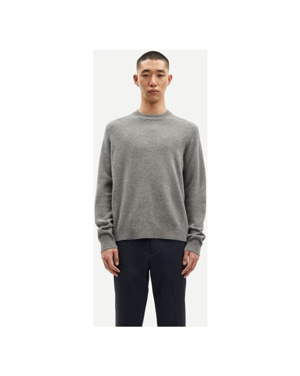 Samsøe & Samsøe Gray Round-Neck Knitwear for men