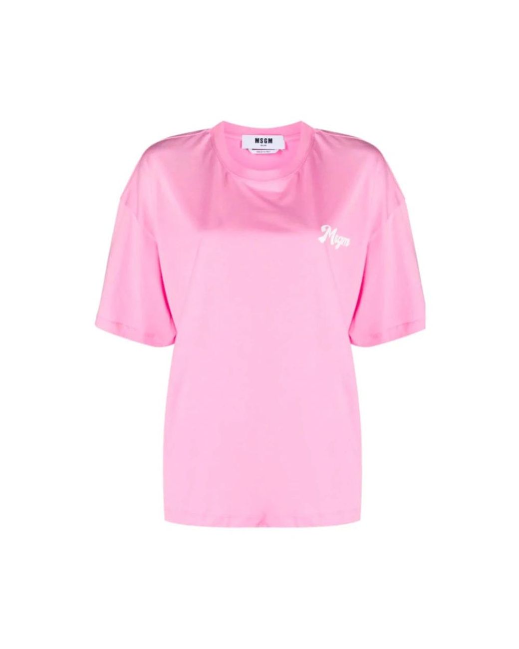 MSGM Tops ,Roze ,Katoen Roze Katoenen T-Shirt in het Pink