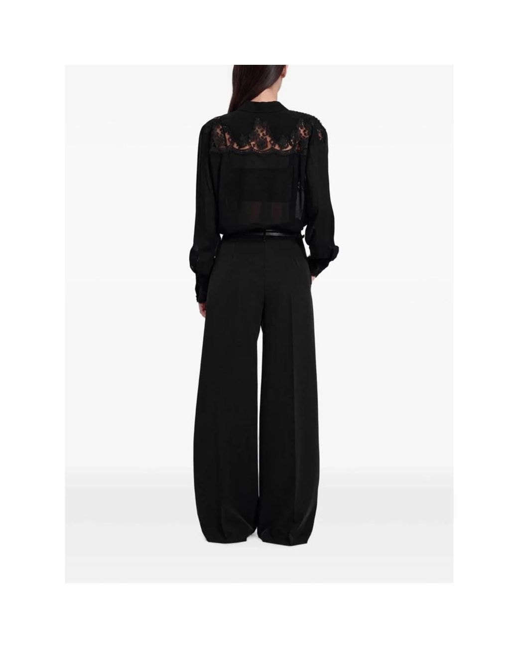 Ermanno Scervino Black Wide Trousers