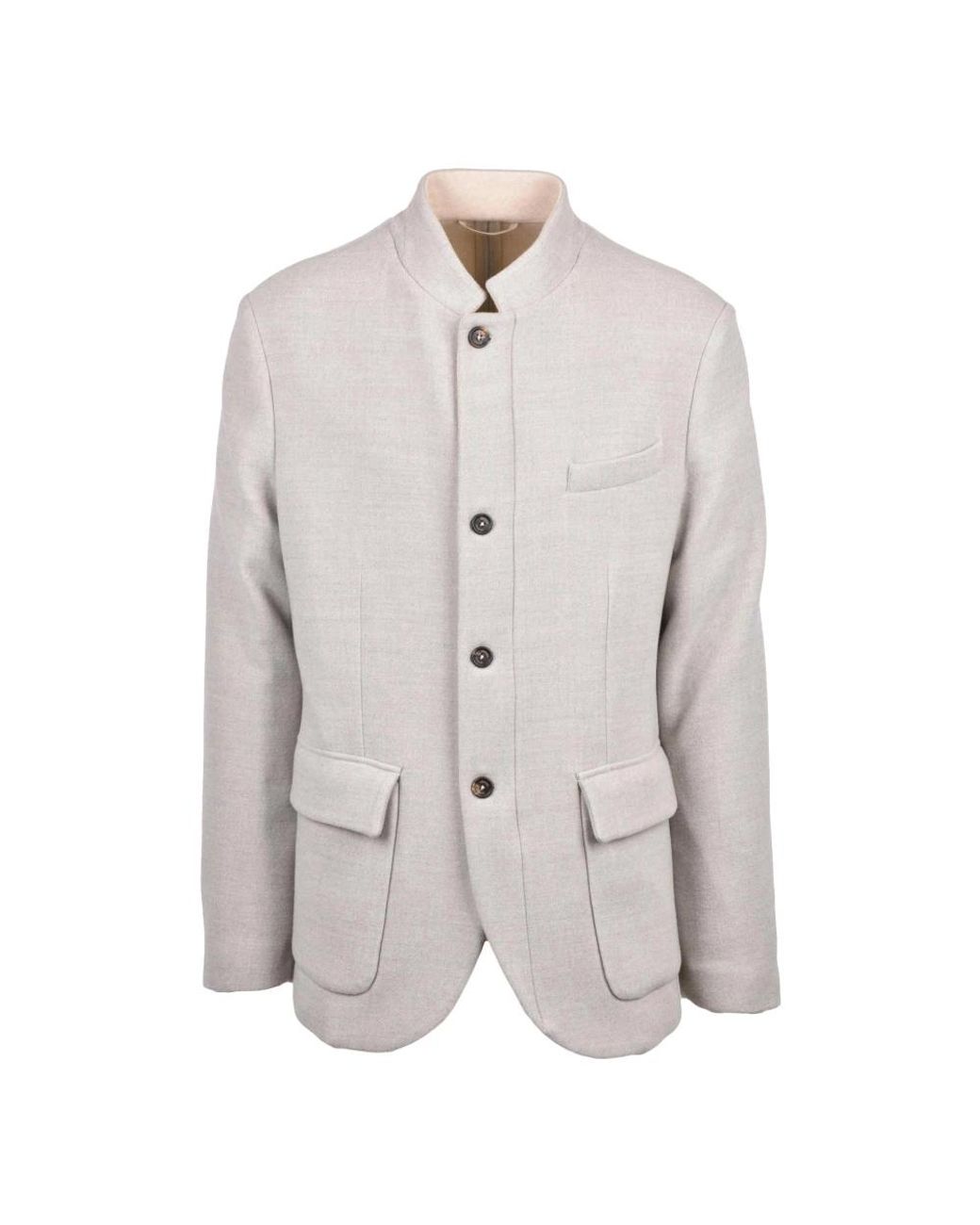 Eleventy Korean-Collar Jas in het Gray voor heren