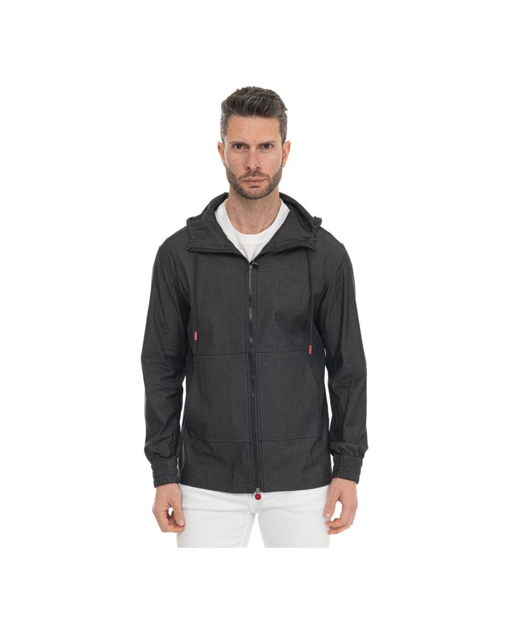 Kiton Black Zip-Throughs for men