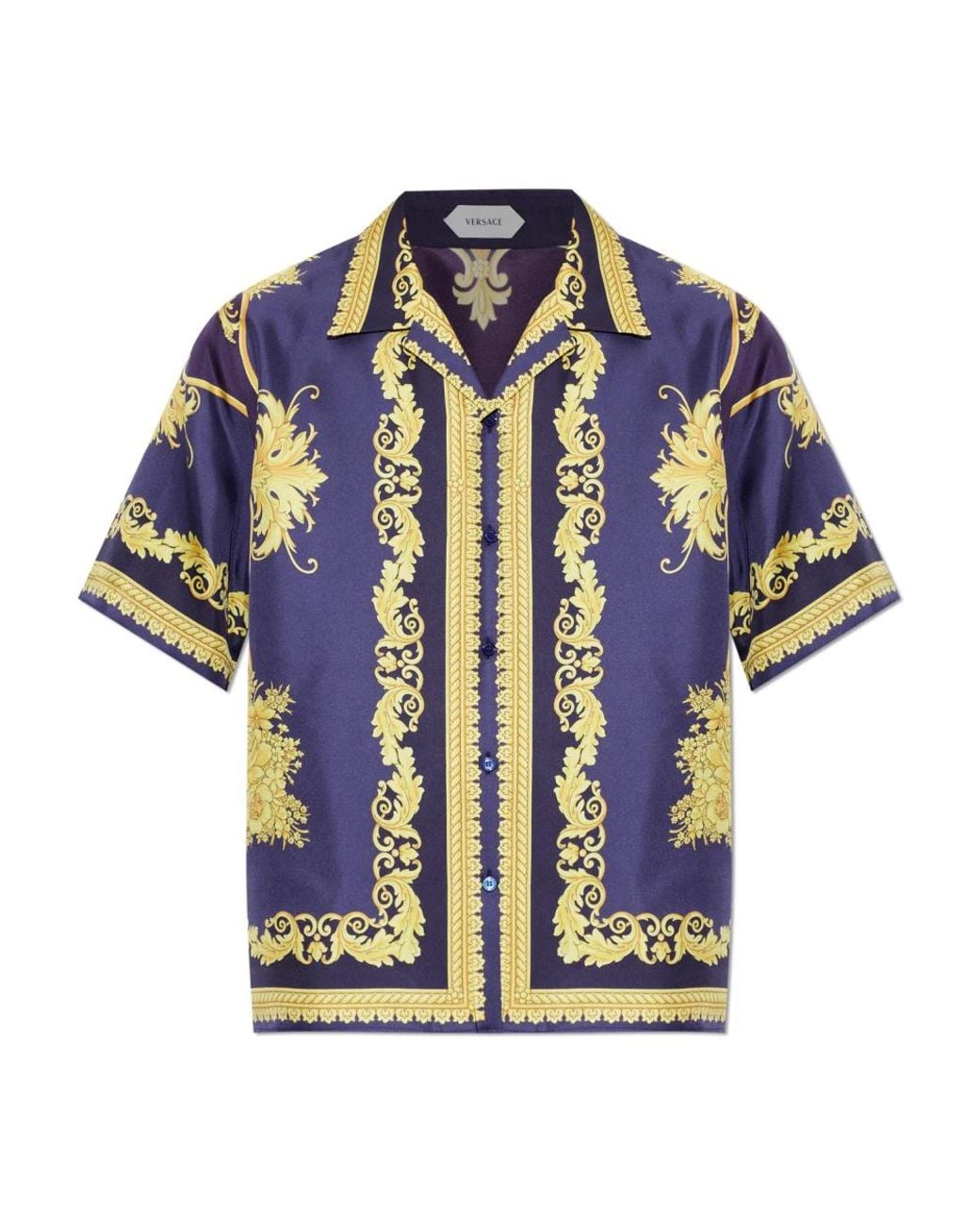 Versace Blue Short Sleeve Shirts for men