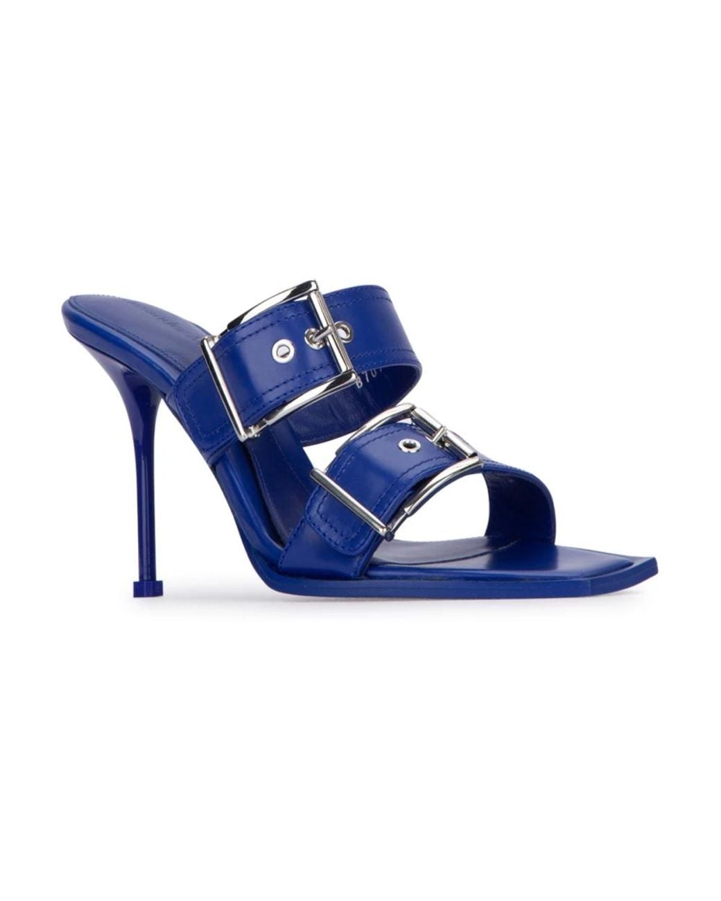 Alexander McQueen Blue Heeled Mules