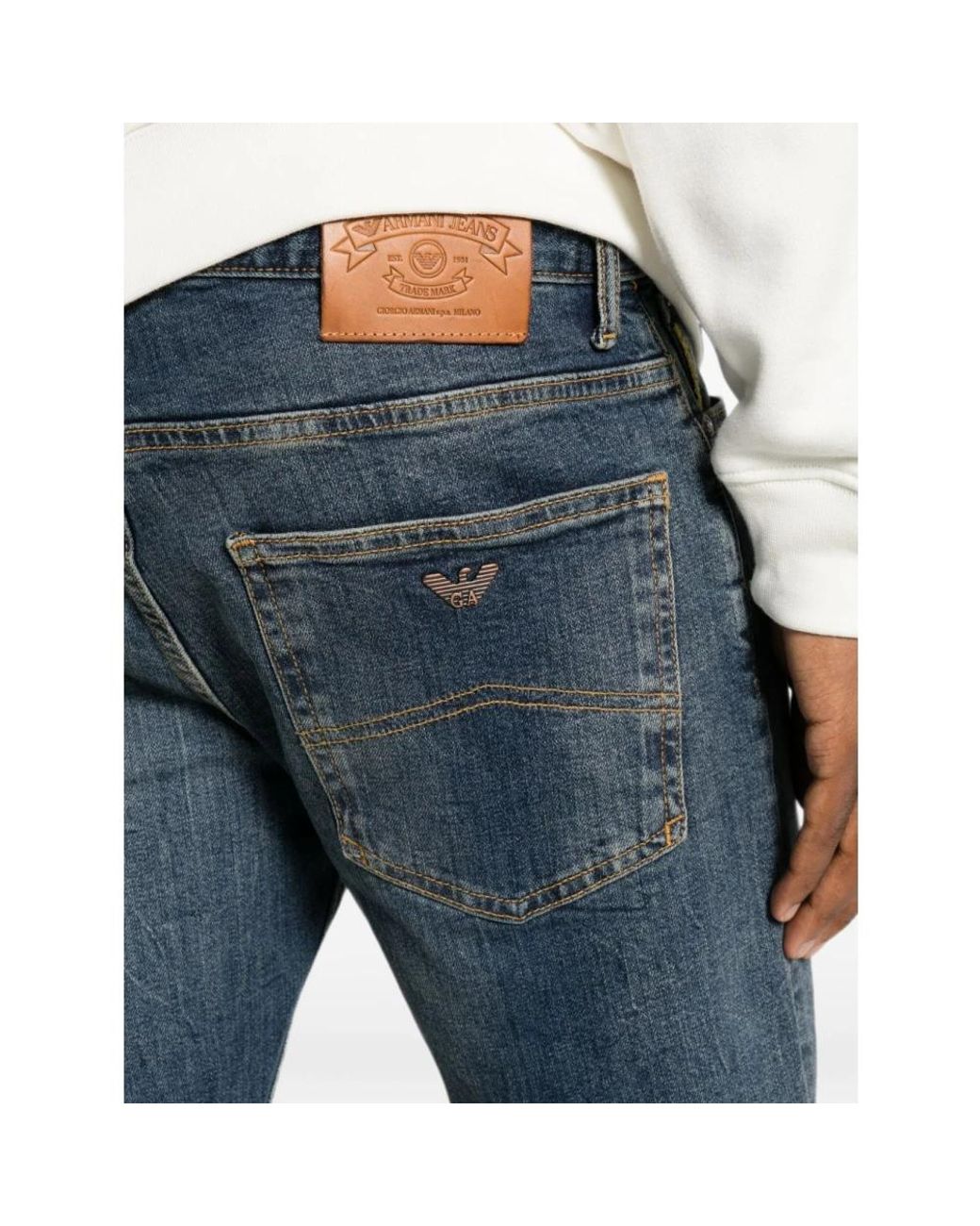 Emporio Armani Blue Straight Fit Jeans for men