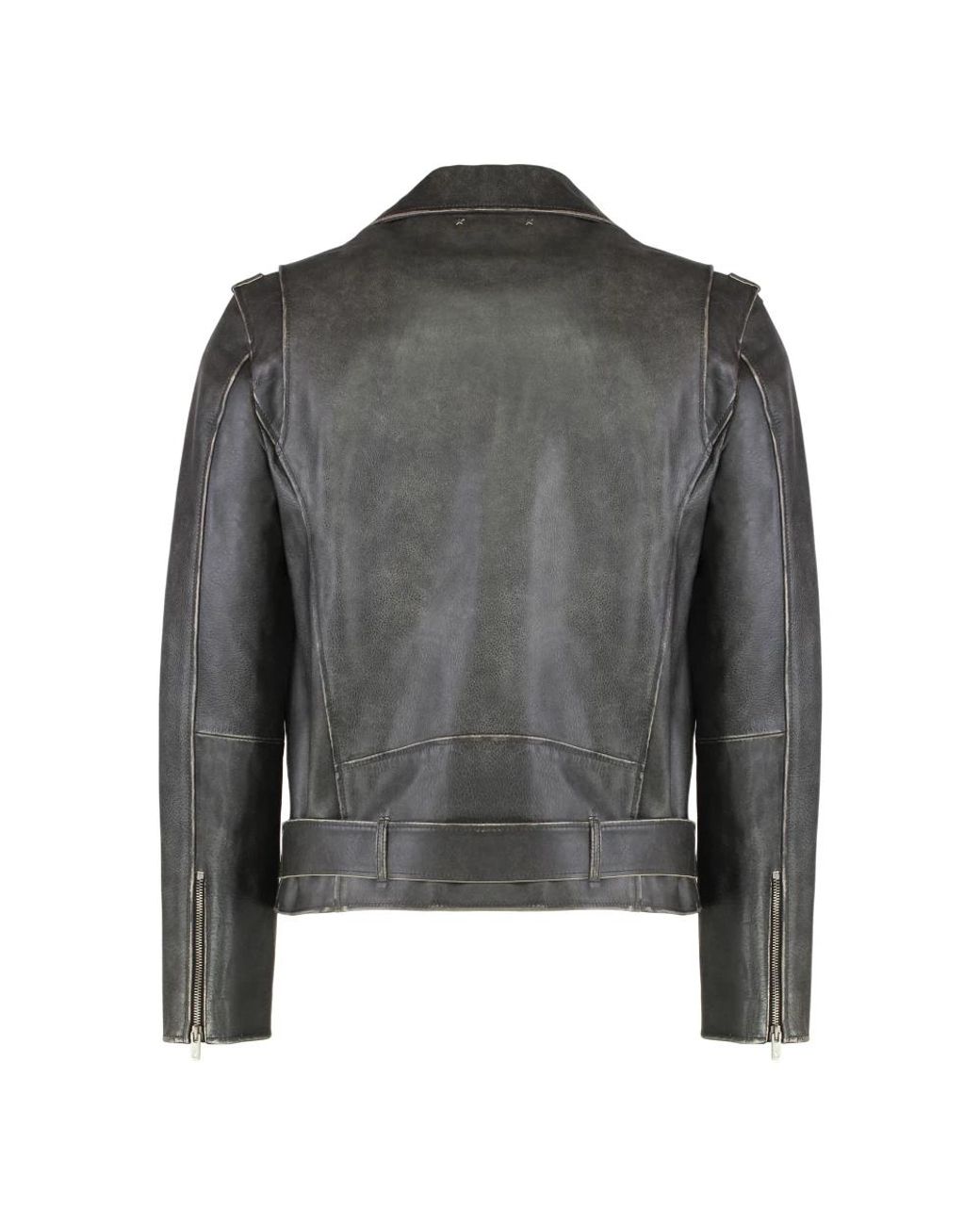 Golden Goose Deluxe Brand Gray Leather Jackets for men