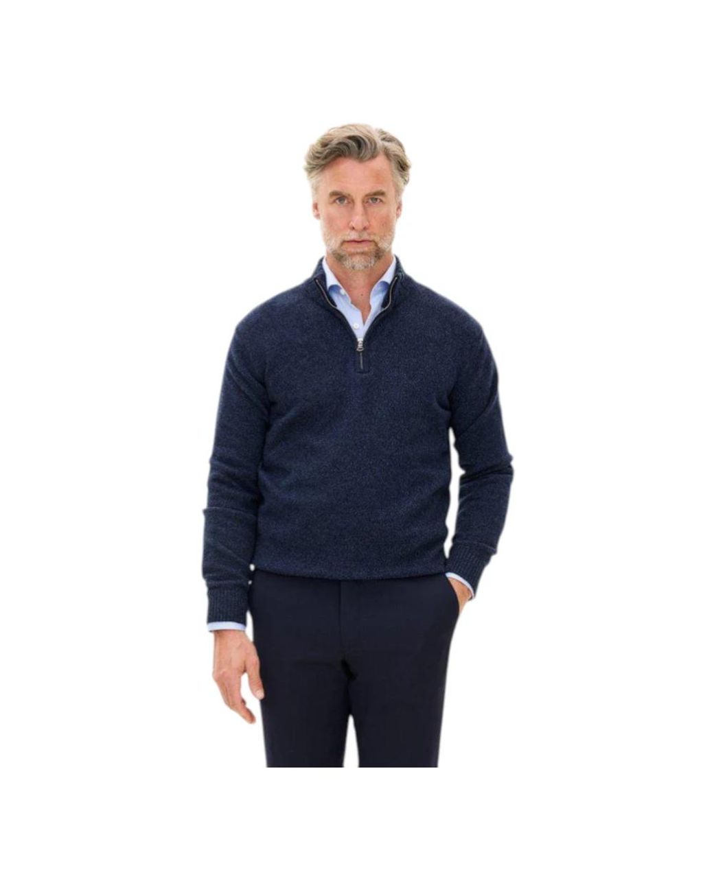 Oscar Jacobson Blue V-Neck Knitwear for men