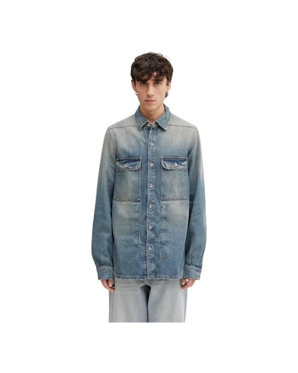 Denim Jackets Rick Owens de hombre de color Blue