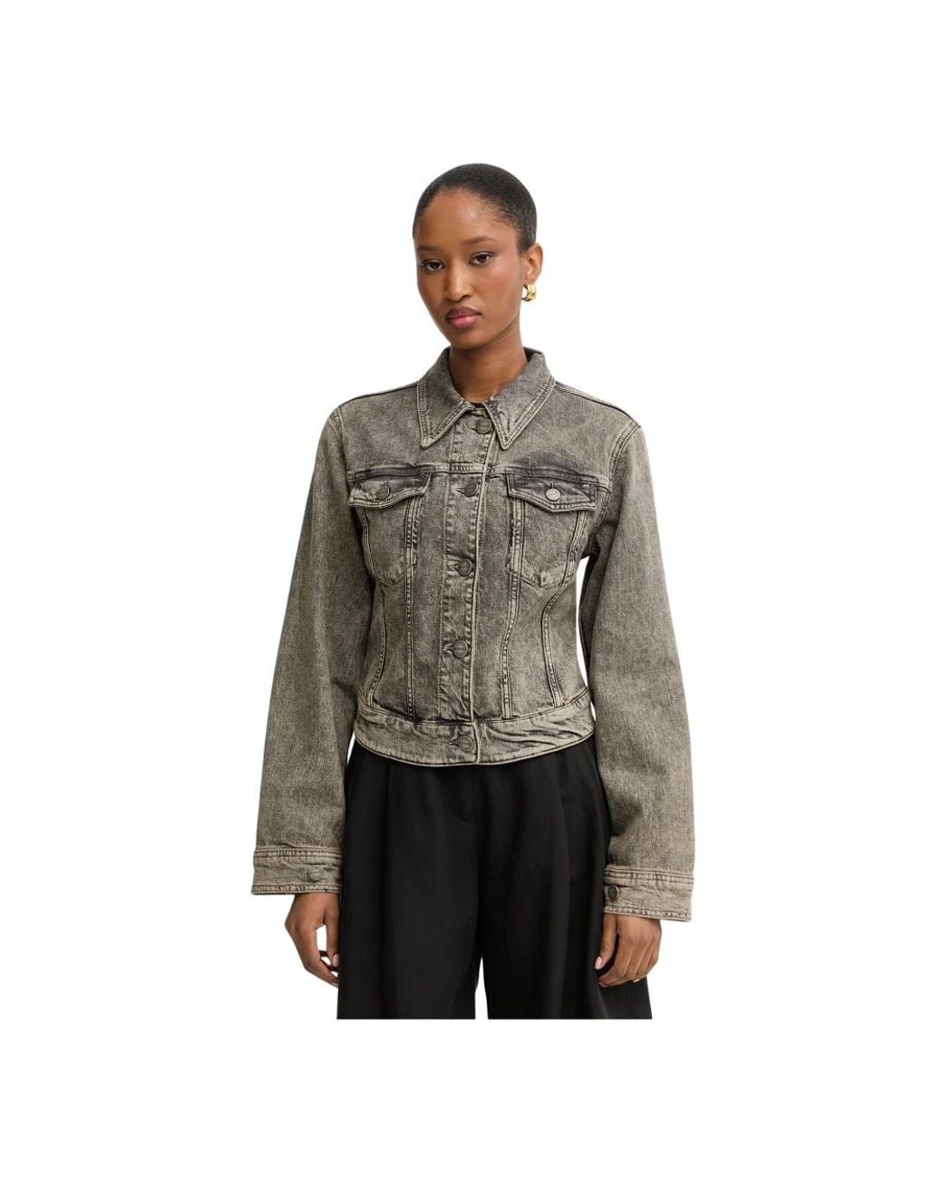 Denim Jackets Pinko en coloris Gray