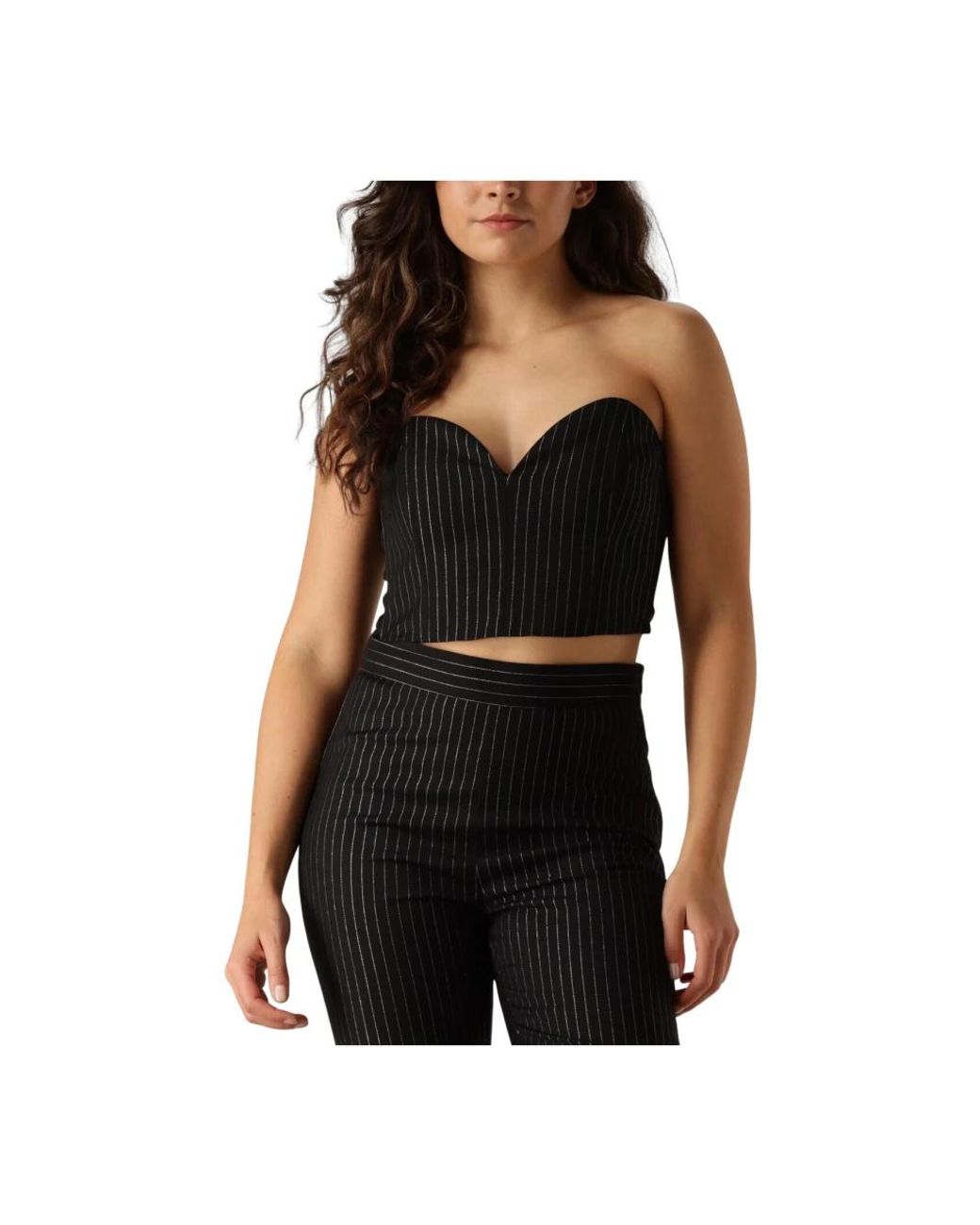 Gestuz Tops ,Zwart ,Polyester Caylinagz Corsage Top in het Black